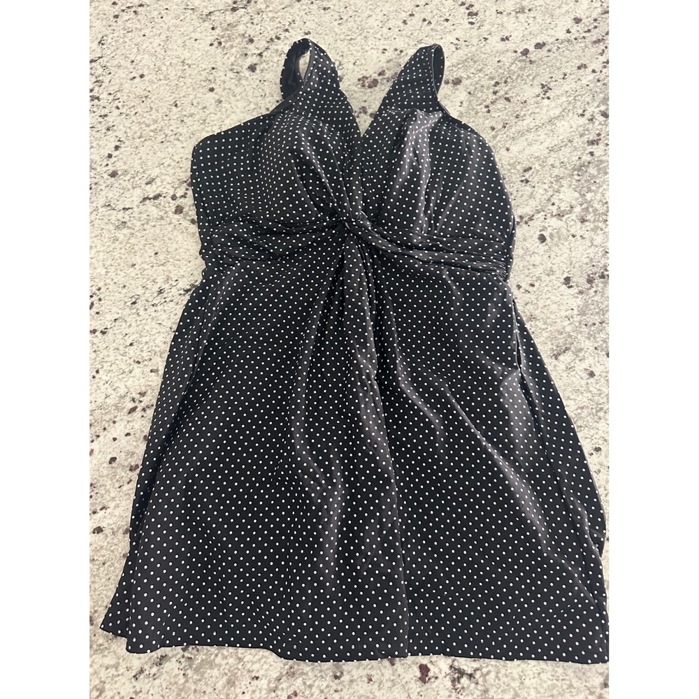 Nwt Miraclesuit Pin Point Marais Swim Swimsuit Dress 18DD